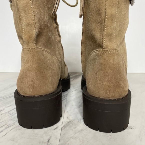 New! Sam Edelman Junip Combat Tan Suede Boot 6 1/2 - Picture 4 of 13